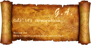 Gálfi Armandina névjegykártya